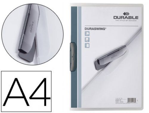 Bolsa dossier durable duraswing com clip lateral giratoria polipropileno din a4 grafite 30 folhas , Durable , 78340 , 4005546214351